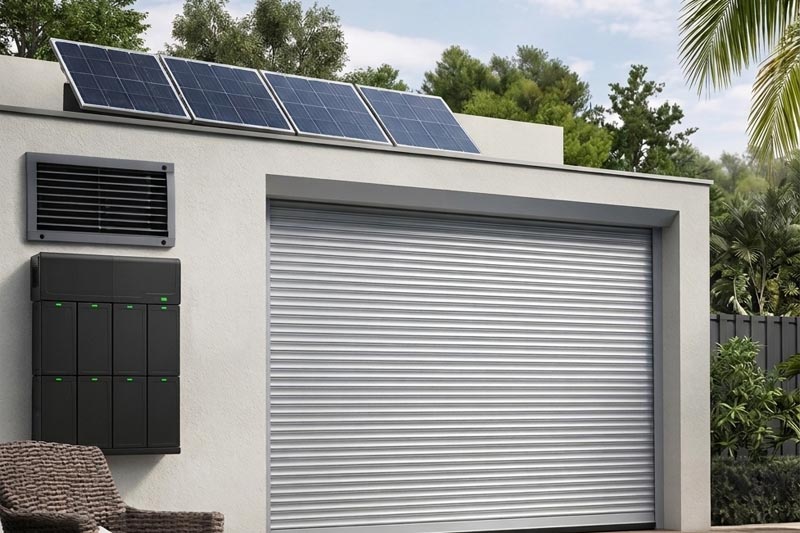 Residential property with automated roller shutter system